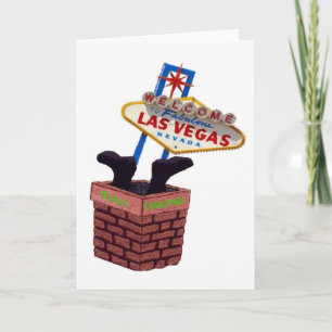 Santa down the Chimney Las Vegas Merry Xmas Card