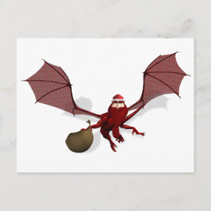 Santa Dragon Holiday Postcard