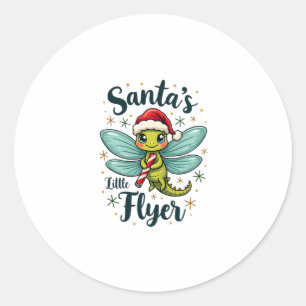 Santa Dragonfly Classic Round Sticker