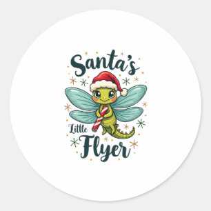 Santa Dragonfly Classic Round Sticker