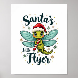 Santa Dragonfly Poster
