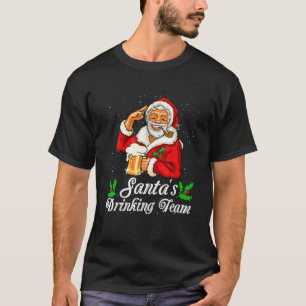 Santa Drinking Team Drinking Beer Beer Drinker Lov T-Shirt