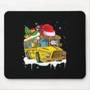 Santa Driving School Bus Xmas Tree Colourful Costu Mouse Mat