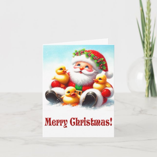 Santa Ducklings Christmas Card (Front)