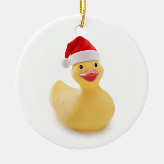 Santa Ducky Christmas Ornament (Front)