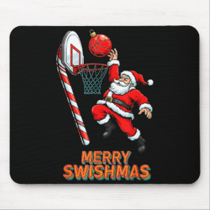 Santa Dunking Merry Swishmas Basketball Christmas Mouse Mat