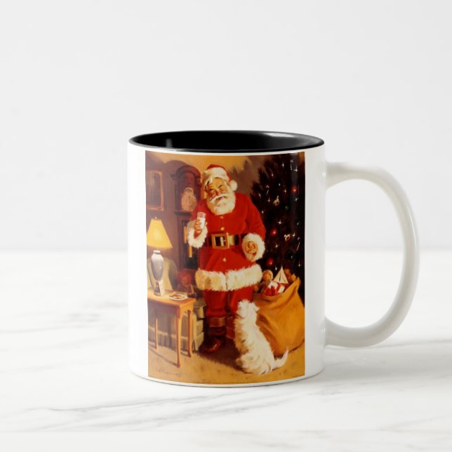 Santa Eating Milk & Cookies Mug (Right)