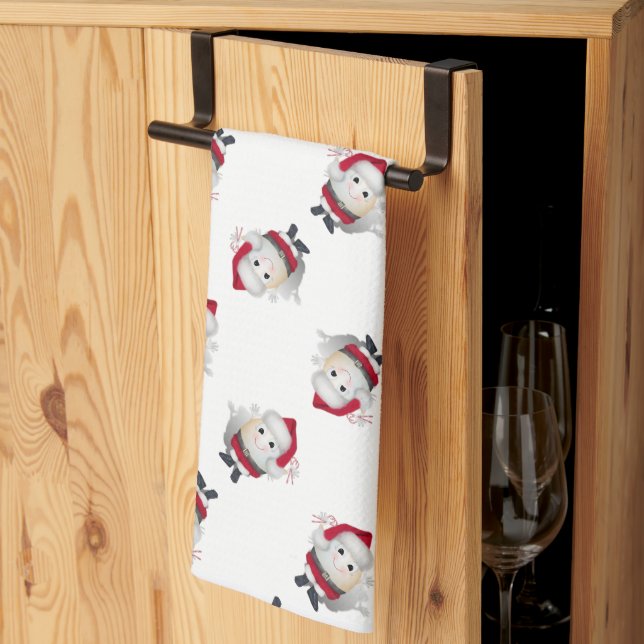 Santa Egg Christmas Tea Towel (Thirds Fold)