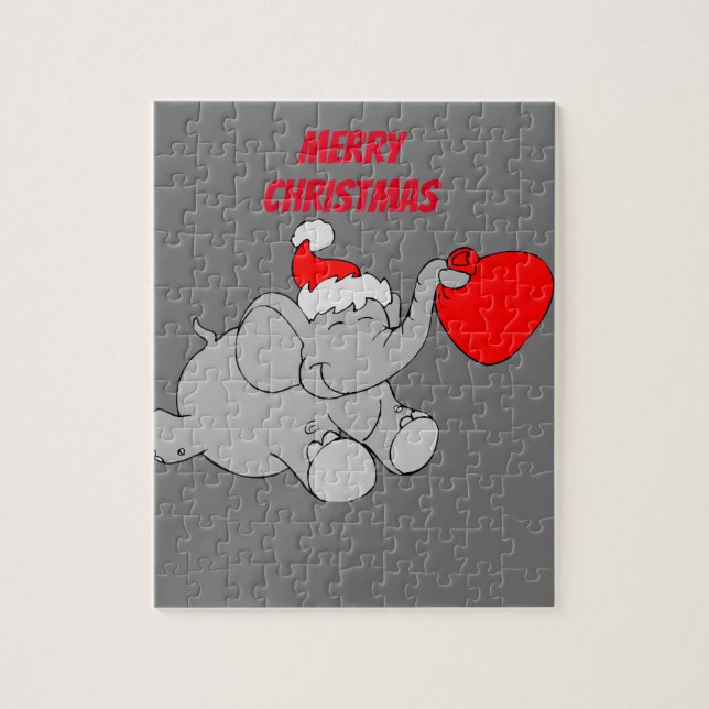 Santa Elephant Jigsaw Puzzle (Vertical)