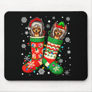 Santa Elf Chinese Crested Dog In Christmas Socks M Mouse Mat