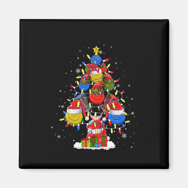 Santa Elf Disc Golf Ball Tools Xmas Tree Men Playe Magnet (Front)