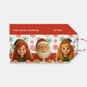 Santa & Elf Faces   North Pole Fun Christmas Gift  Tags