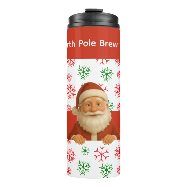 Santa & Elf Faces | North Pole Fun Christmas Lamp Thermal Tumbler (Front)
