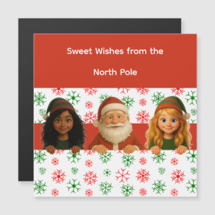 Santa & Elf Faces   North Pole Fun Christmas Magne