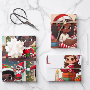 Santa Elf on Shelf Christmas Wrapping Paper (3)