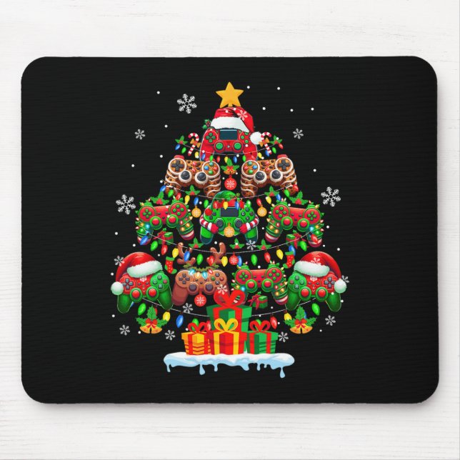 Santa Elf Reindeer Game Controllers Colourful Xmas Mouse Mat (Front)
