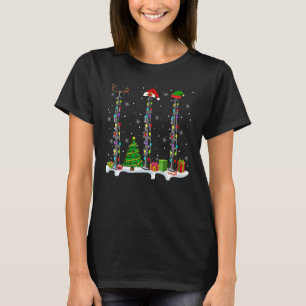 Santa Elf Reindeer Oboe Christmas Light Musical In T-Shirt