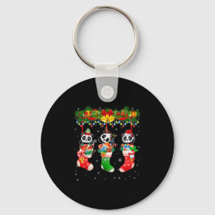 Santa Elf Reindeer Panda In Christmas Socks Xmas L Key Ring