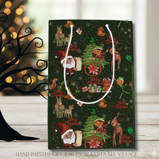 Santa & Elf Village Whimsical Holiday Gift Bag (Santa & Elf Village Whimsical Holiday Gift Bag)