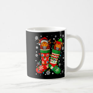 Santa Elf Yak Animal In Christmas Socks Men Women  Coffee Mug