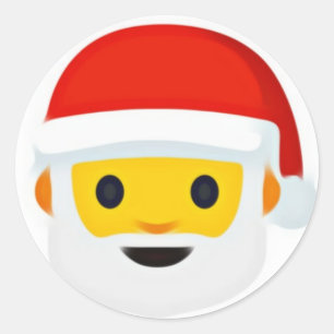 Santa emoji classic round sticker