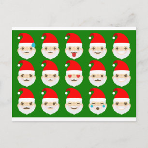 santa emoji emoticons holiday postcard