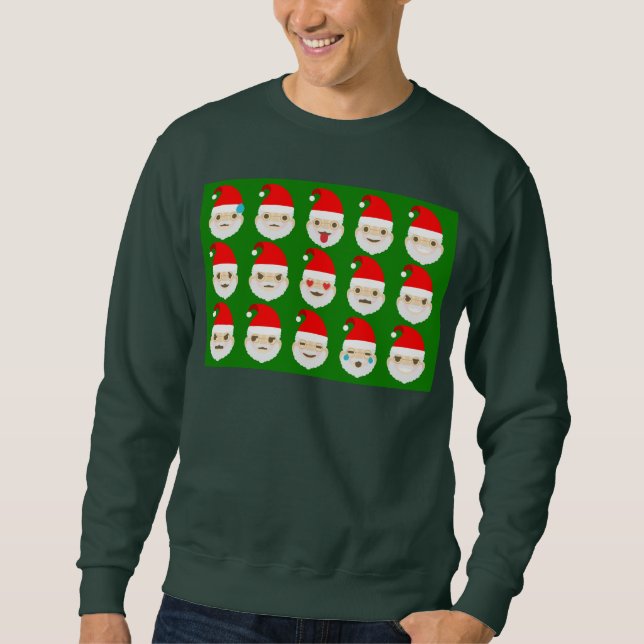 santa emoji emoticons sweatshirt (Front)