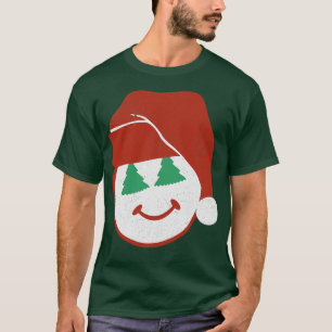 Santa Emoji with Christmas Tree Eyes T-Shirt