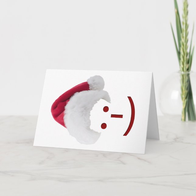 Santa Emoticon Greeting Card (Front)