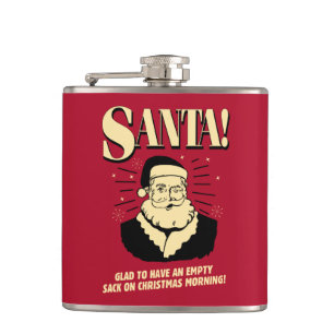 Santa: Empty Sack On Christmas Morning Hip Flask