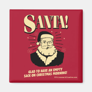 Santa: Empty Sack On Christmas Morning Magnet