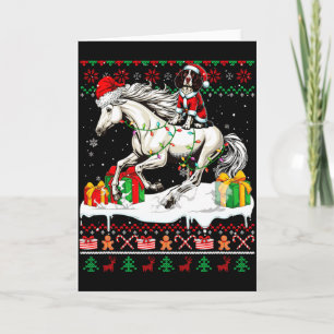 Santa English Springer Spaniel Riding Horse Xmas S Card