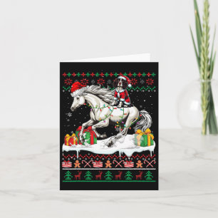 Santa English Springer Spaniel Riding Horse Xmas S Card