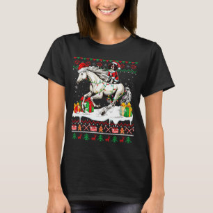 Santa English Springer Spaniel Riding Horse Xmas S T-Shirt