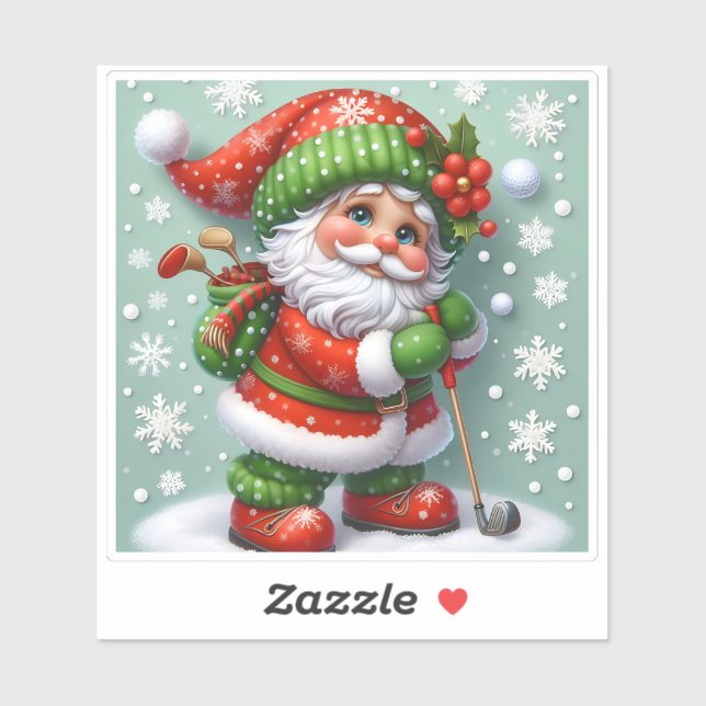 Santa Enjoying a Snowy Golf Game on Christmas Eve (Sheet)