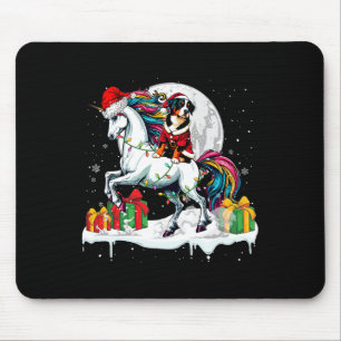 Santa Entlebucher Mountain Riding Unicorn Christma Mouse Mat