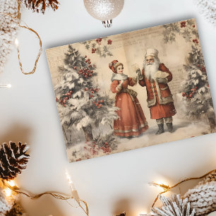 Santa Ephemera Vintage Decoupage Christmas Holiday Postcard