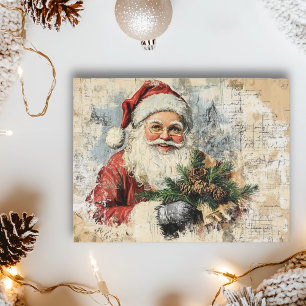 Santa Ephemera Vintage Decoupage Christmas Holiday Postcard