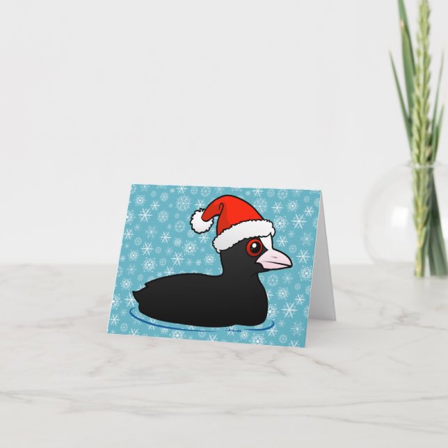 Santa Eurasian Coot Holiday Card (Front)