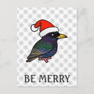 Santa European Starling Holiday Postcard