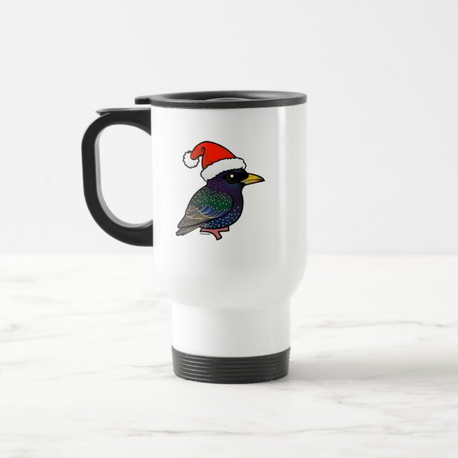 Santa European Starling Travel Mug (Left)