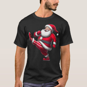 Santa Exercising Gym Fitness Workout Christmas T-Shirt