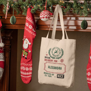Santa Express (Custom Name) Christmas  Tote Bag