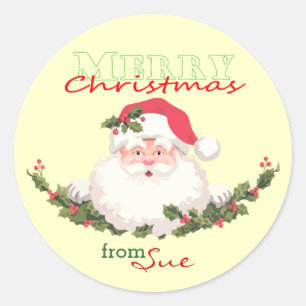 Santa Face Christmas Gift Stickers