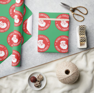 Santa Face Christmas  Wrapping Paper