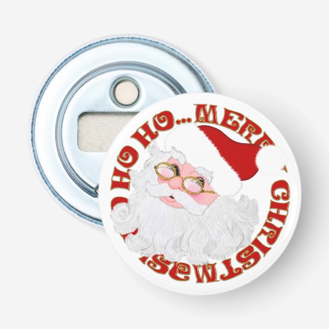 Santa Face Circle-Round Bottle Opener (Front)
