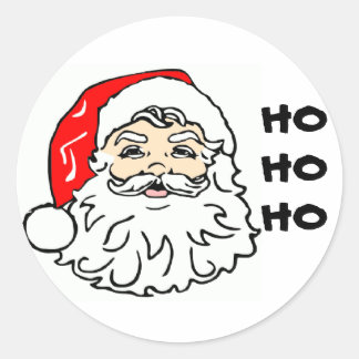 Santa face classic round sticker