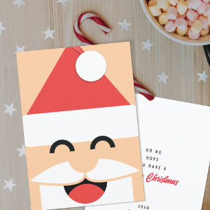 Santa Face Flat Christmas Holiday Card