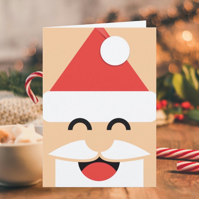 Santa Face Folded Christmas Card (Creator Uploaded)