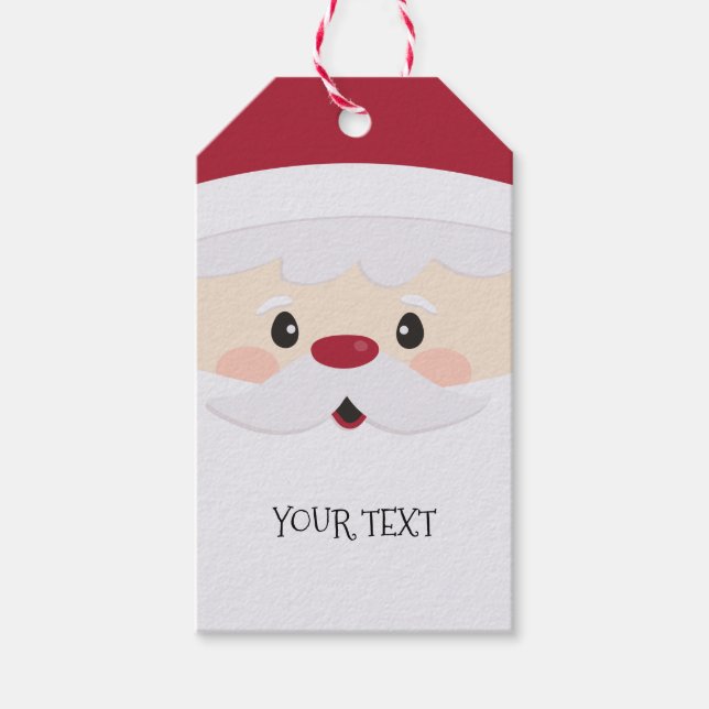 Santa Face Fun Personalised Gift Tag (Front)